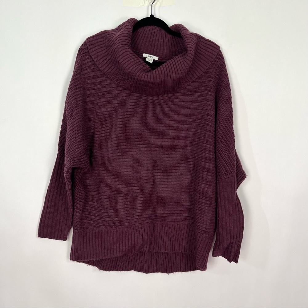 Nordstrom Bar III Maroon Purple Cowl Turtleneck Sweater Sz Medium